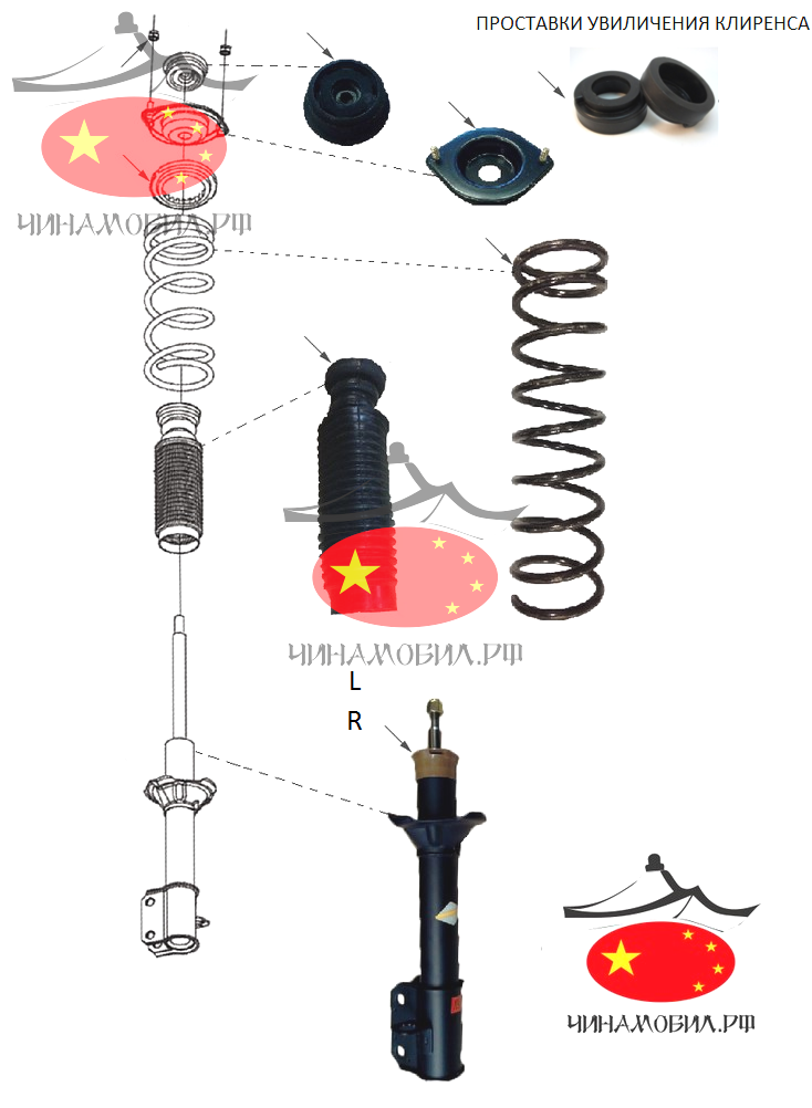 Лифан смайли задние амортизаторы аналоги