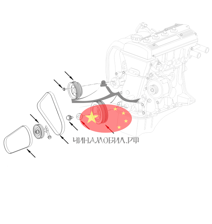 Приводной ремень ролик Lifan Solano 1.8