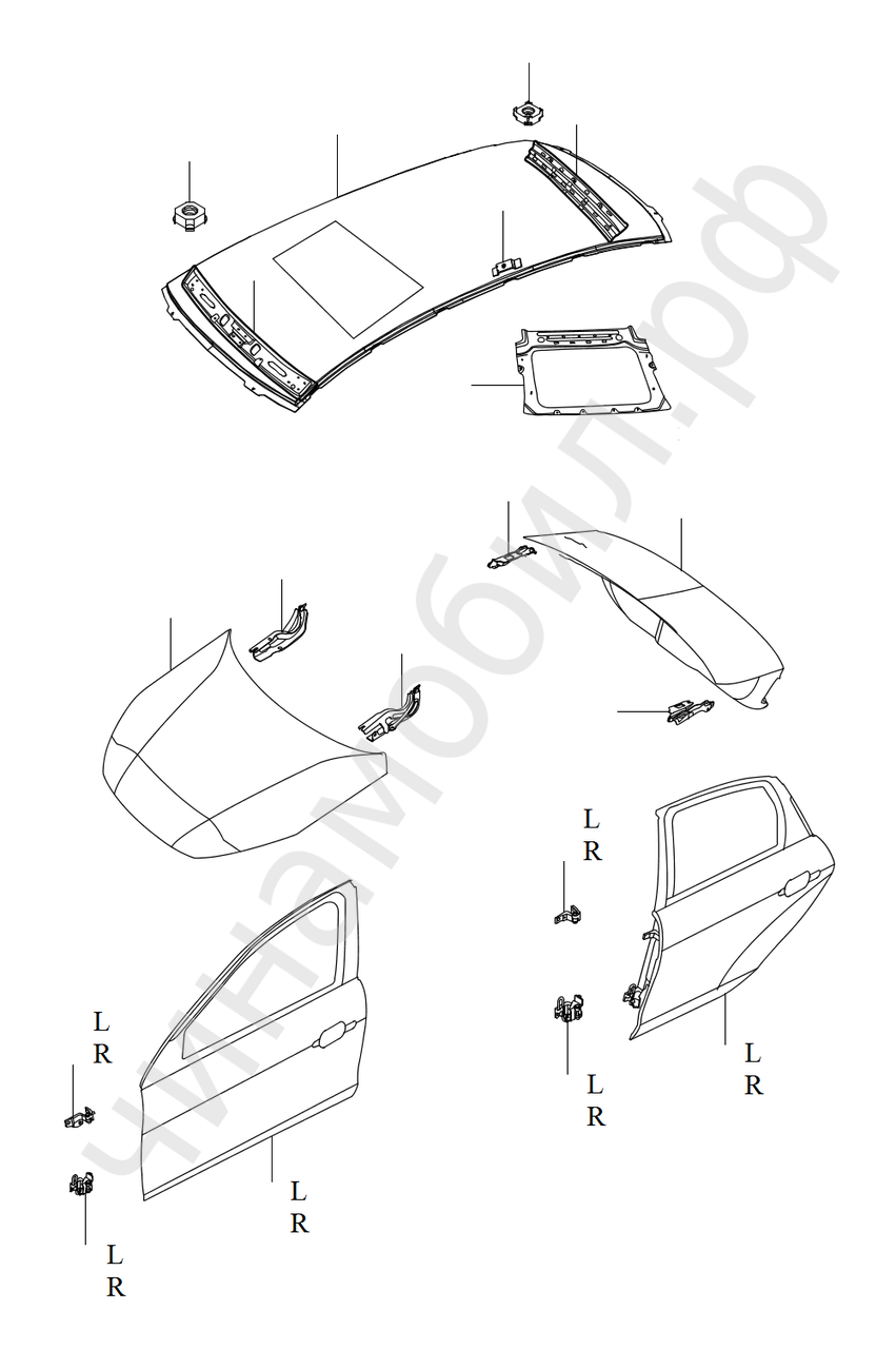 Двери Крыша Капот Chery Arrizo 7