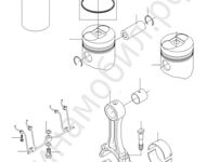 Поршень шатун двигателя Isuzu BJ493ZQ Euro2 Foton Aumark BJ 1039